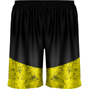 Black & Yellow Colorblock Printed Shorts