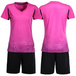 Women Pink & Black Volleyball Uniforms